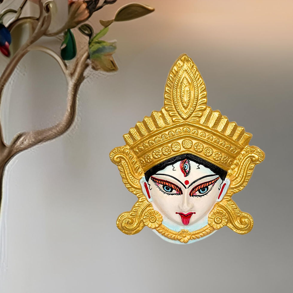 Thumbnail: Salvus APP SOLUTIONS Sacred Metal Durga Face Wall Hanging for Divine Protection