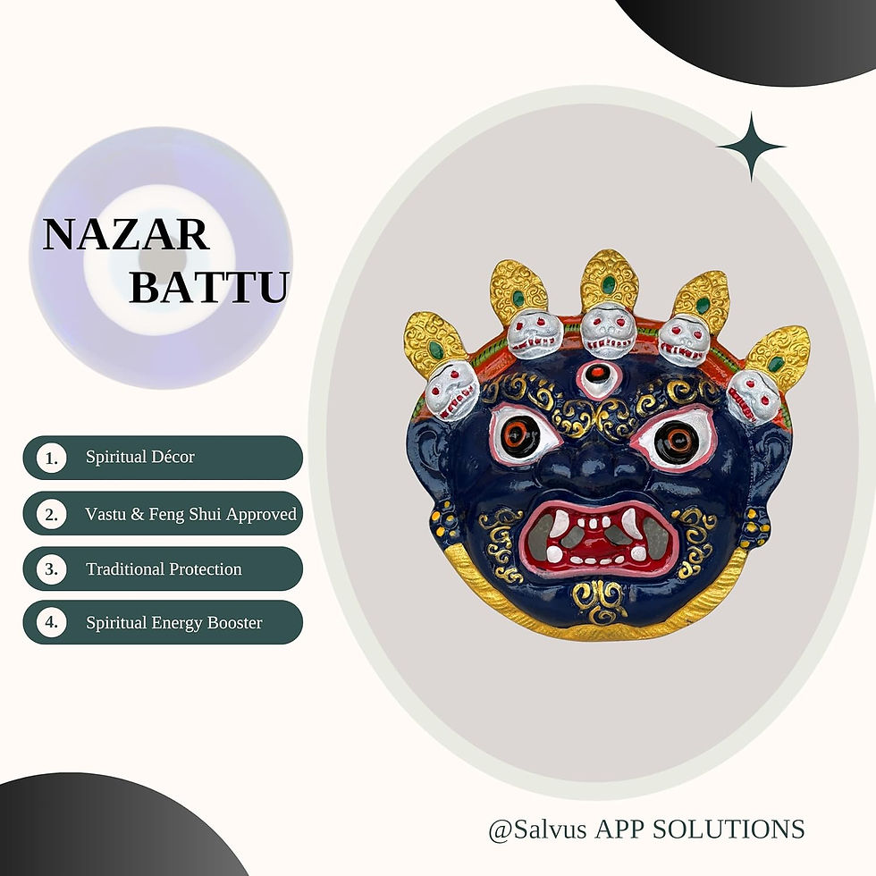 Thumbnail: Salvus App SOLUTIONS Blue Nazar Battu/Suraksha Kavach Metal Wall Hanging(16 cm)