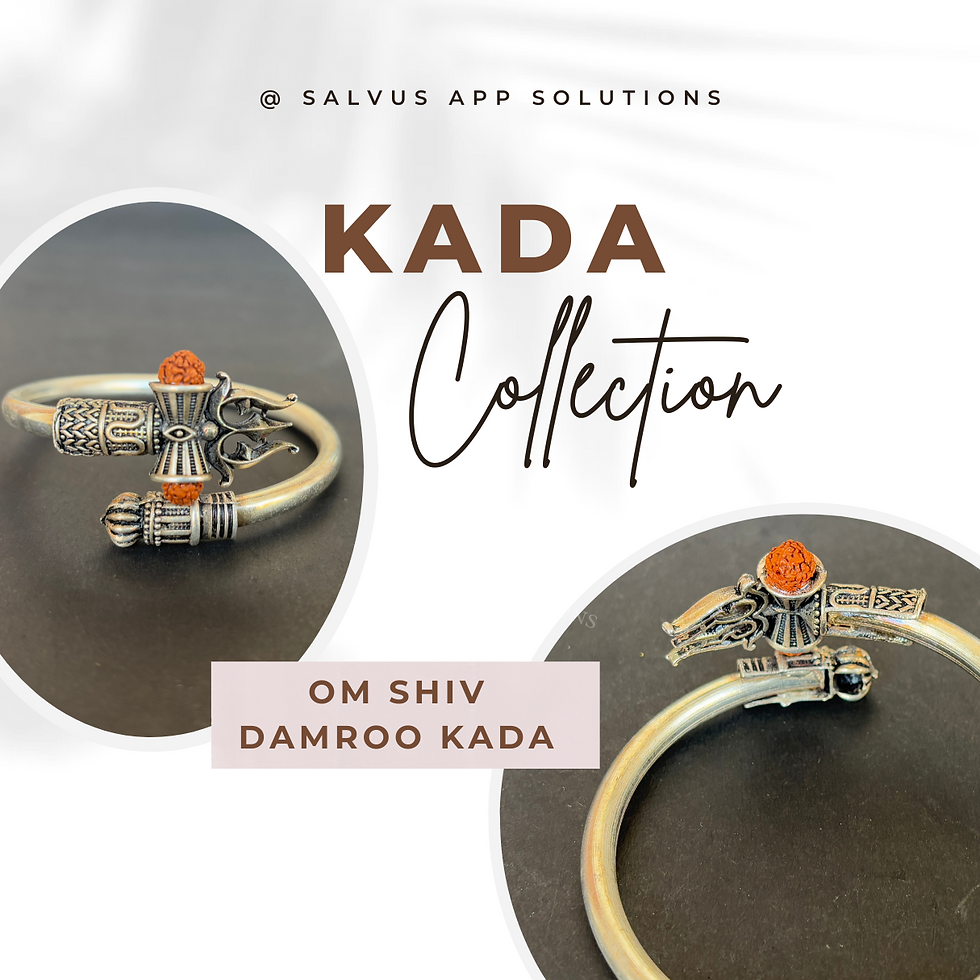 Thumbnail: Salvus APP SOLUTIONS Traditional Om Shiv Damroo Kada For Men-Women (Free Size)