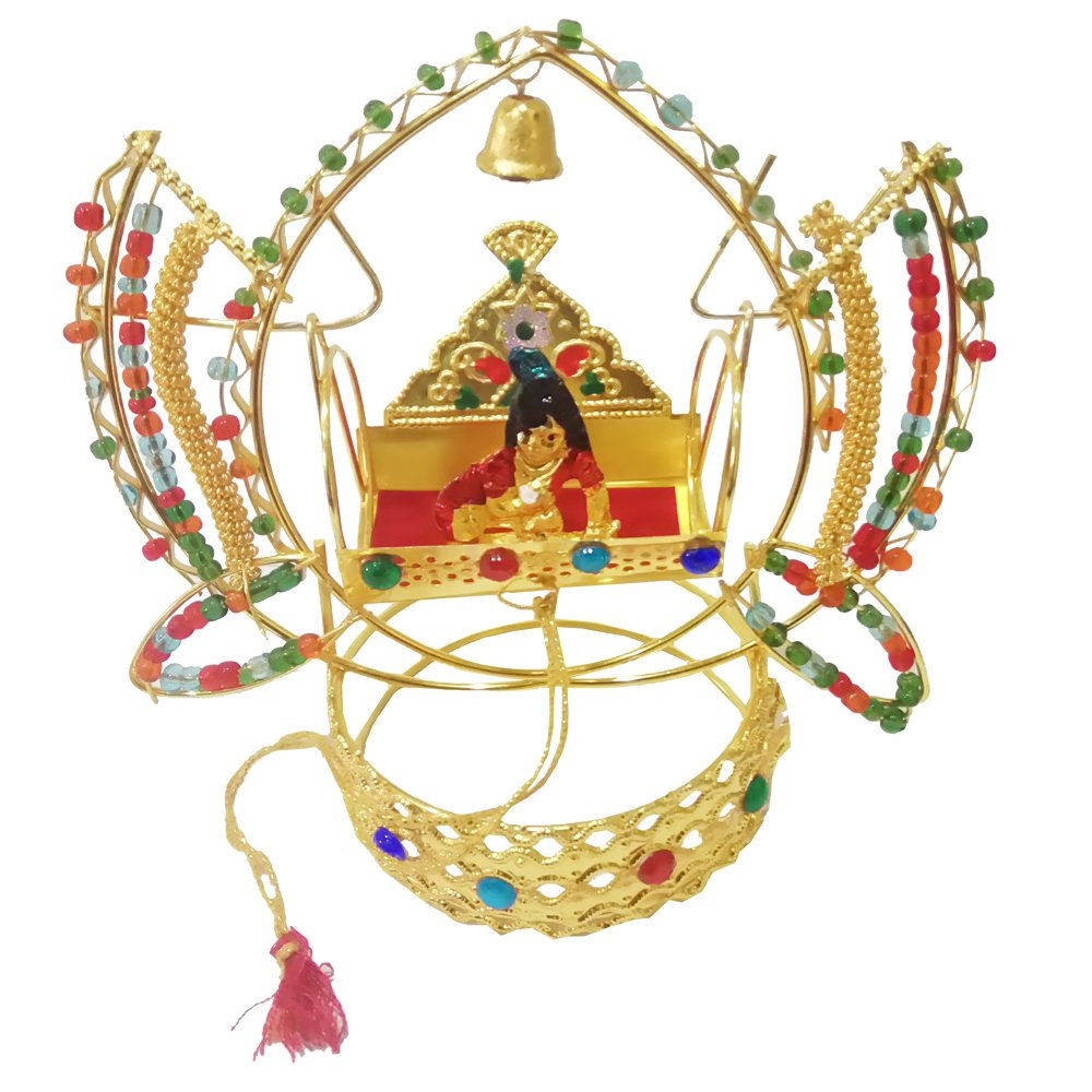 Salvus APP SOLUTIONS Multicolor Kamal Jhula with Mini Laddu Gopal idol (5 INCH)