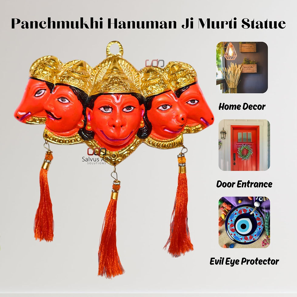 Thumbnail: Salvus APP SOLUTIONS Panchmukhi Hanuman Ji Wall Hanging, Set of 2 (7x4.5 Inch)