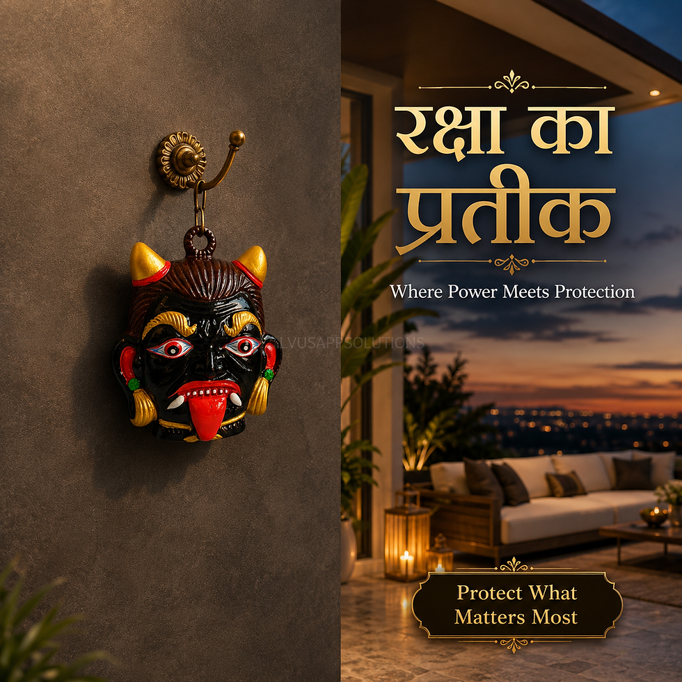 Thumbnail: Metal Nazar Battu Wall Hanging (Black_4x5 inch)