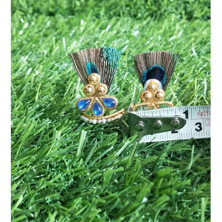 Thumbnail: Salvus APP SOLUTIONS Mor Pankh Mukut for Laddu Gopal, Set of 2 (Multi_1.5 inch)