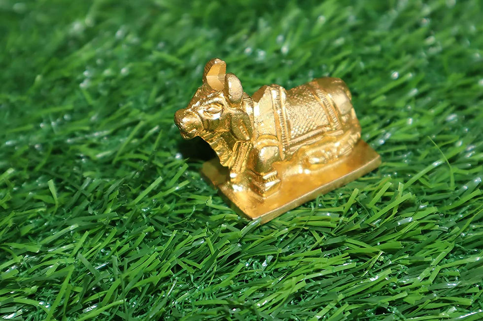 Thumbnail: Salvus App SOLUTIONS Handmade Brass Nandi Murti/Sculpture for Shivling, (2 Inch)