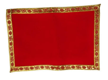 Thumbnail: Salvus APP SOLUTIONS Fabric Red Color Asan Cloth/Asan for Chowki (9X13 inch)