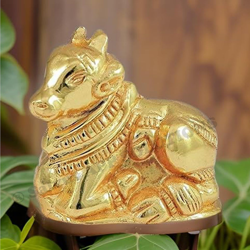 Thumbnail: Salvus App SOLUTIONS Beautifully Carved Handmade Metal Nandi Idol
