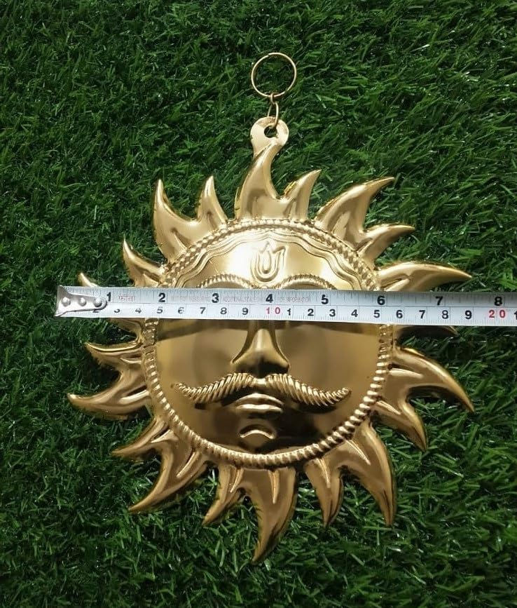 Thumbnail: Salvus APP SOLUTIONS Metal Surya Suraj Antique Wall Hanging (Golden_8 inch)