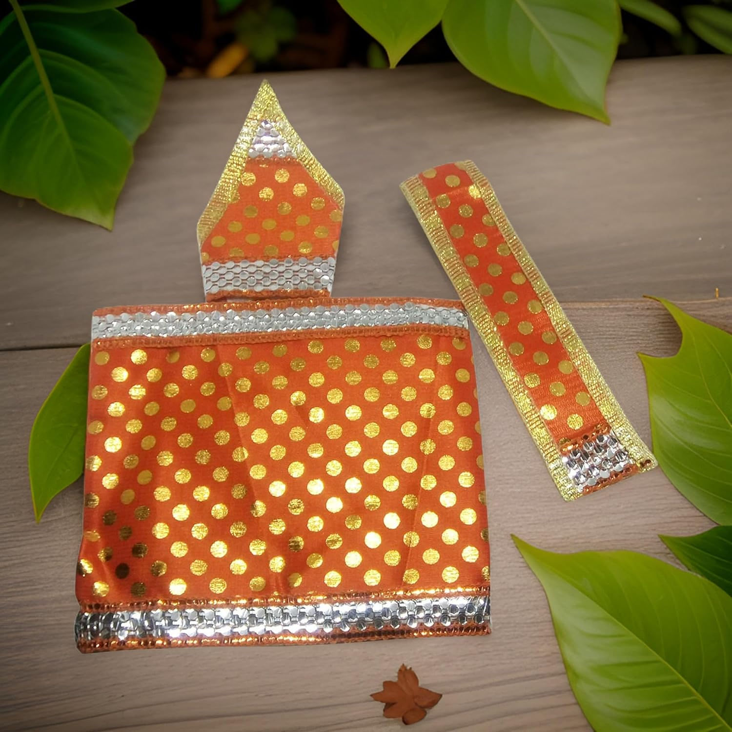 Salvus APP SOLUTIONS Cotton Dress for Sai Baba Idol/Statue (Orange_15 cm)