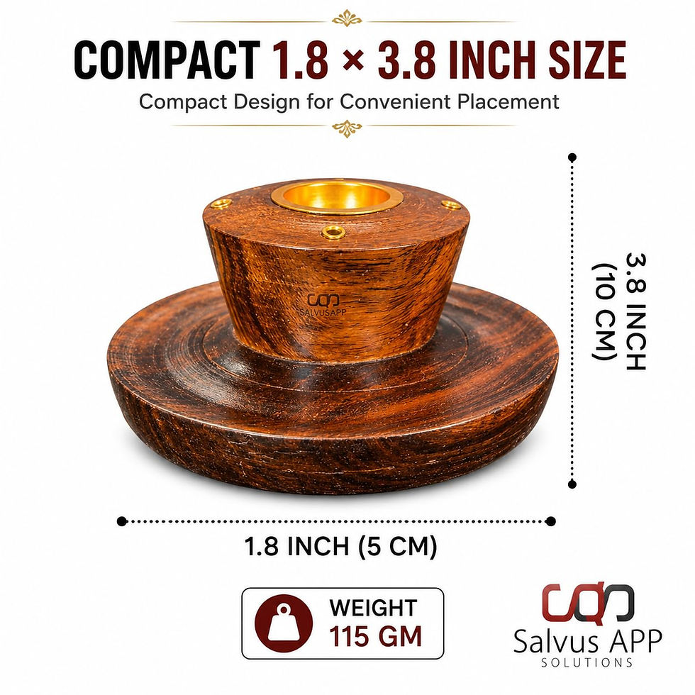 Thumbnail: Elegant Wooden Incense Burner with Storage (4x1.5 inches)