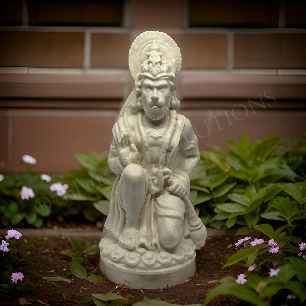 Thumbnail: Salvus App SOLUTIONS Marble Dust Hanuman Statue for Pooja (White_2.5x6 Inch)