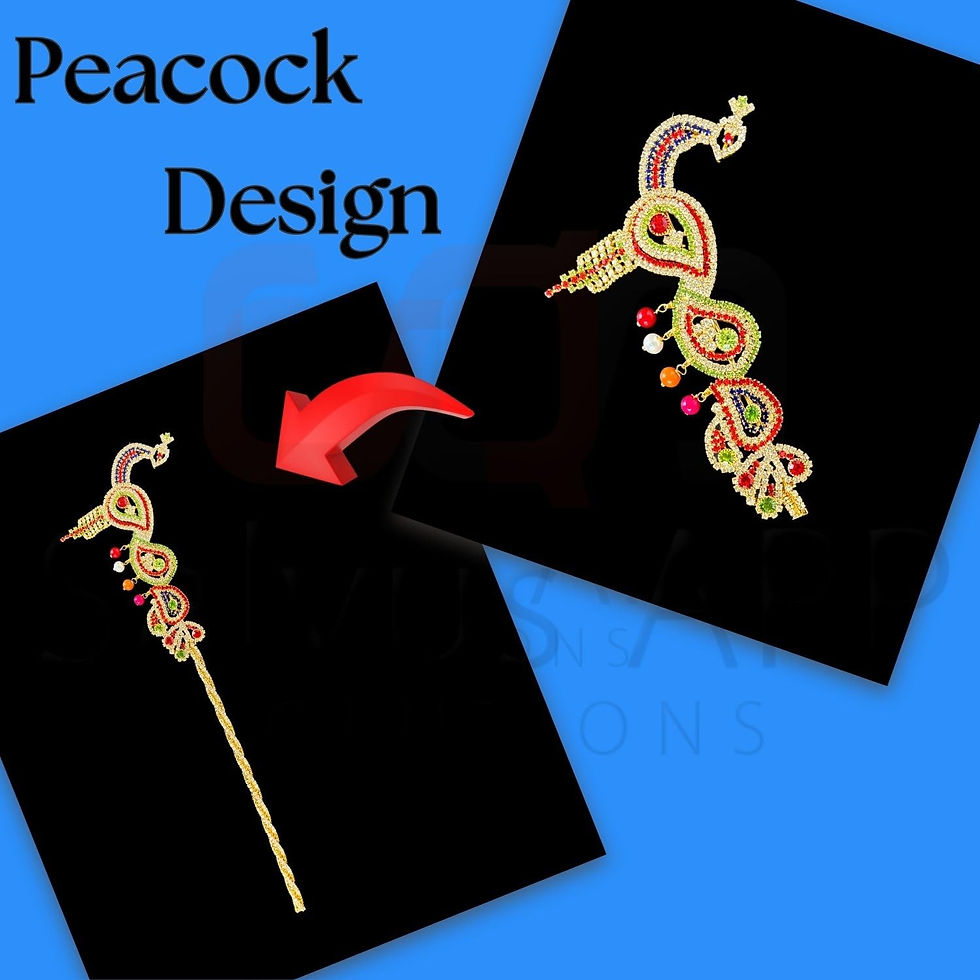 Thumbnail: Salvus APP SOLUTIONS Metal Work Bansuri for Krishna Idol (Multicolor, 12x3 inch)