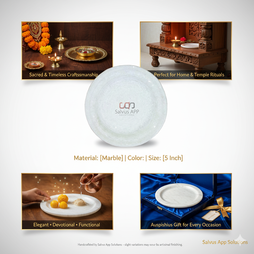 Thumbnail: Handmade Marble Plate for showpiece,Home (White, 5 INCH)