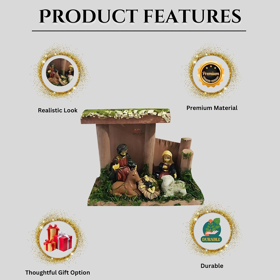 Thumbnail: Salvus APP SOLUTIONS Nativity Set/Crib Set, Christmas Decor (Multi_5x4 Inch)