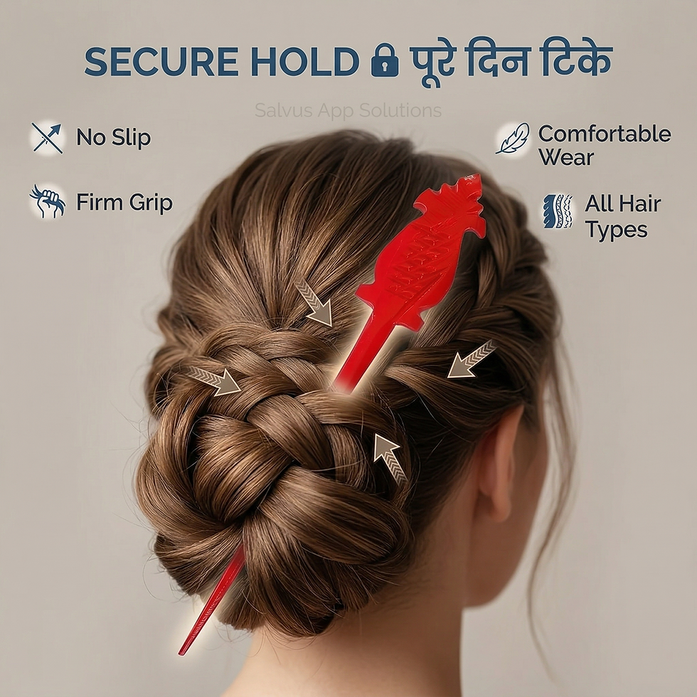 Thumbnail: Salvus App SOLUTIONS Marble Handmade Red Kalash Design Juda Stick (1.3x15 cm)