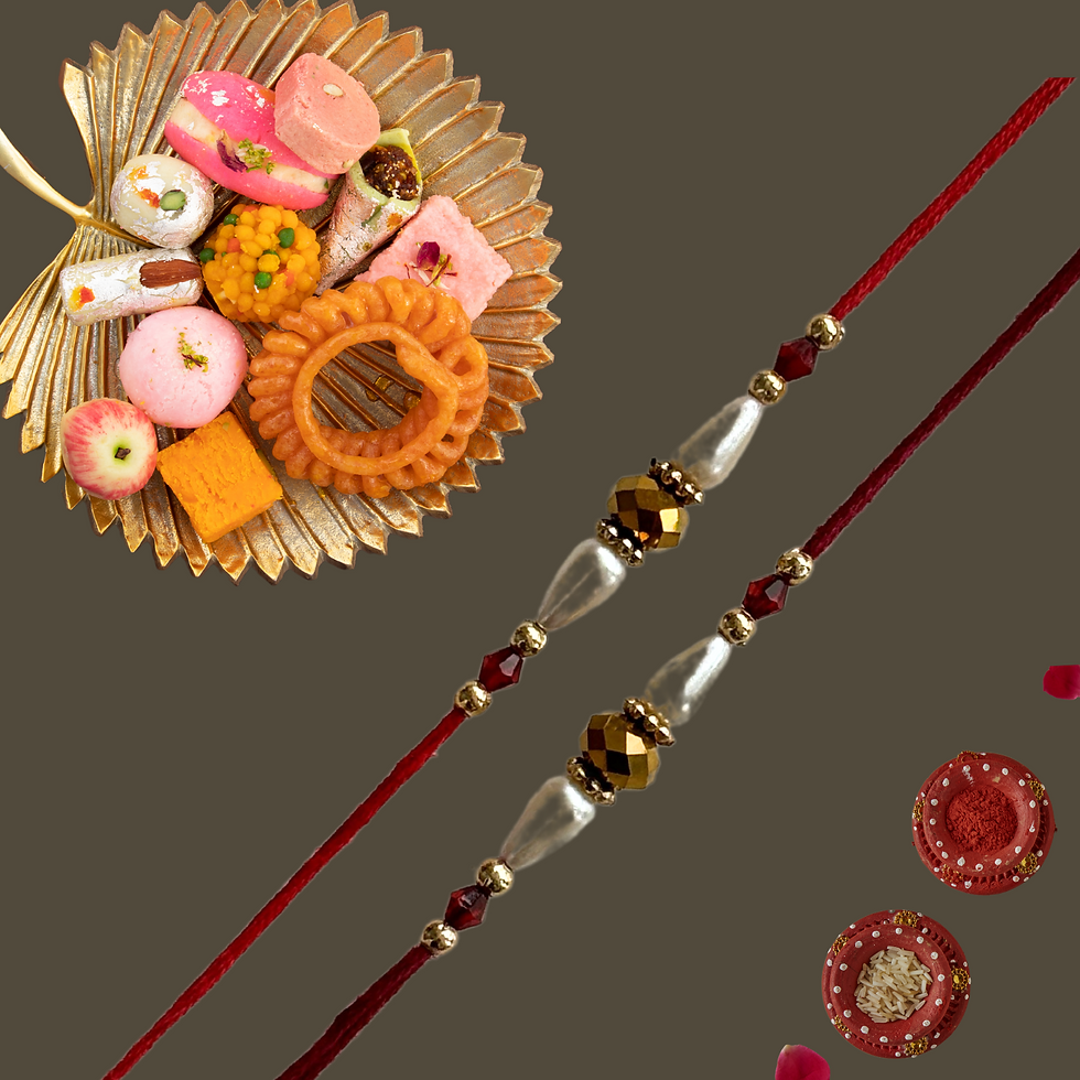 Thumbnail: Traditional Handmade White Beads Rakhi For Rakshabandhan (Set of 4)