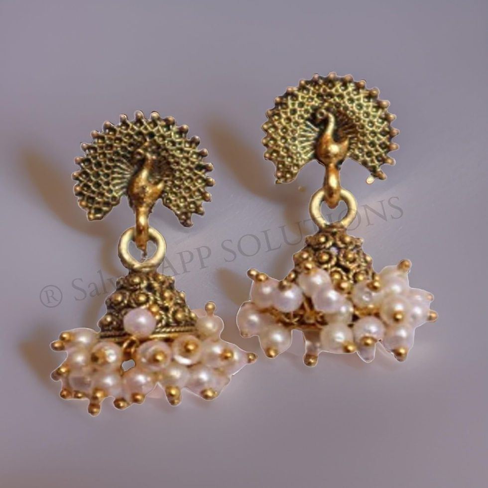 Thumbnail: Salvus APP SOLUTIONS Stylish Small Jhumki Earrings for Women (Multi_1x1 Inch)