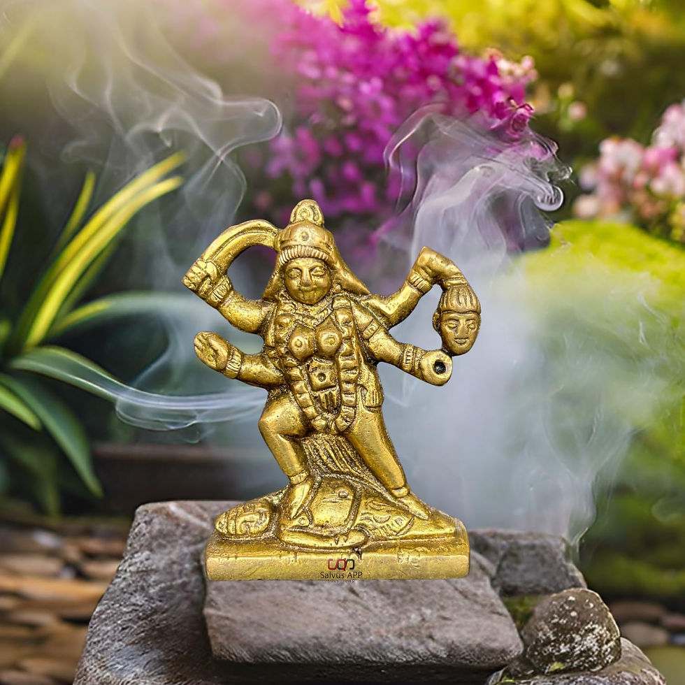 Thumbnail: Salvus App SOLUTIONS Brass Goddess Kali MATA Murti (Golden_2x1.2x2.5 inch)