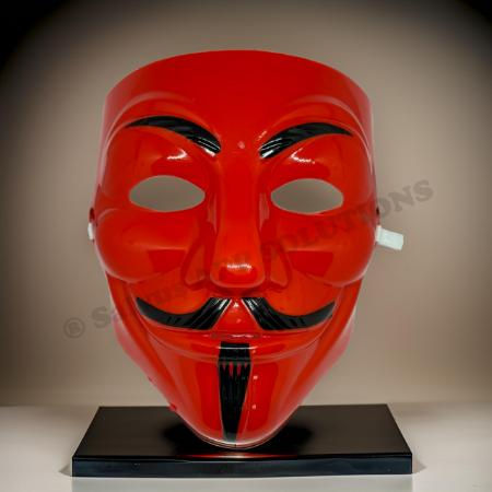 Thumbnail: Salvus APP SOLUTIONS Premium Red Plastic V for Vendetta Face Mask (7x7 Inch)