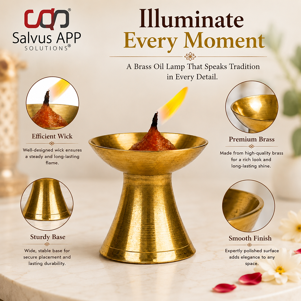 Thumbnail: Salvus APP SOLUTIONS Sacred Radiance: Brass Pooja Diya - [Golden_2 x1.5 Inch]