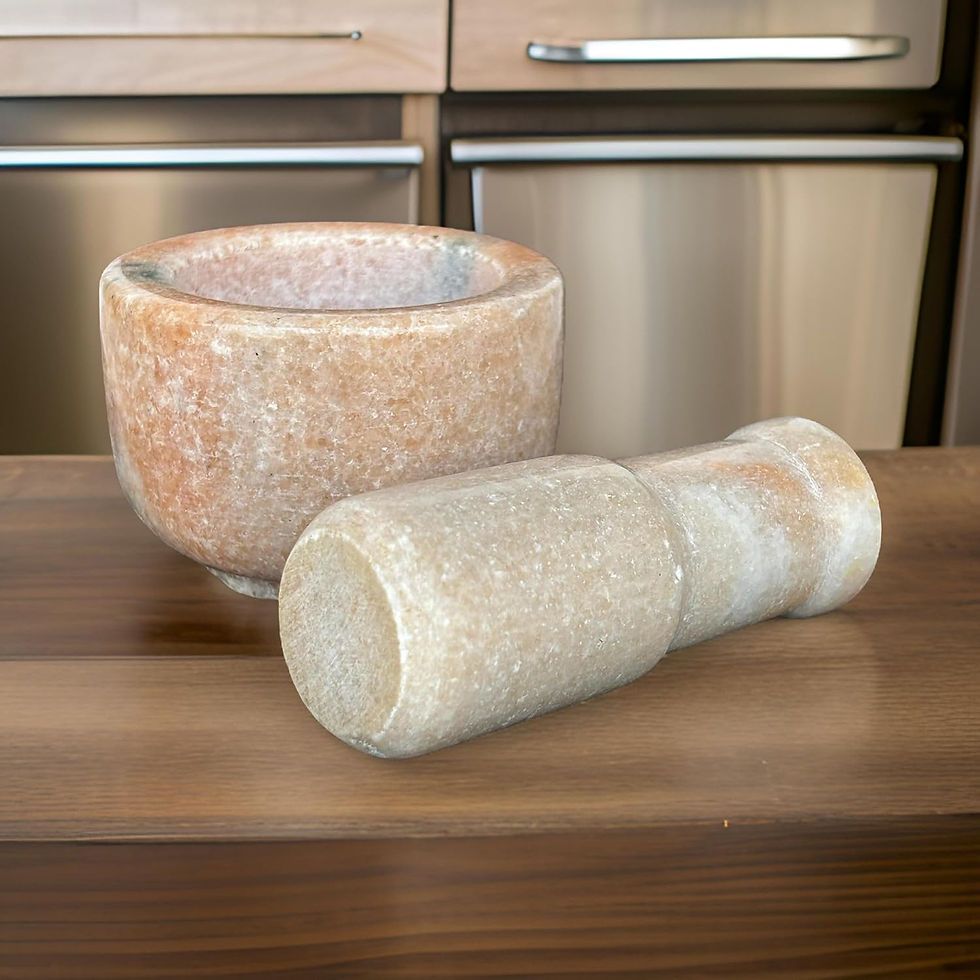 Thumbnail: Salvus App SOLUTIONS Marble Handmade Mortar and Pestle Set (White_2x3 Inches)
