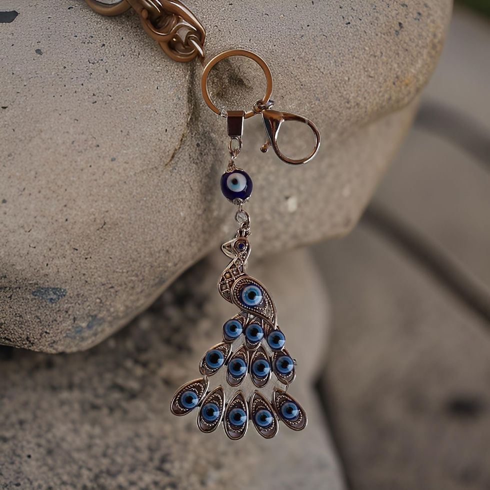 Thumbnail: Salvus APP SOLUTIONS Blue And Silver Color Peacock Kavach for Car Hanging