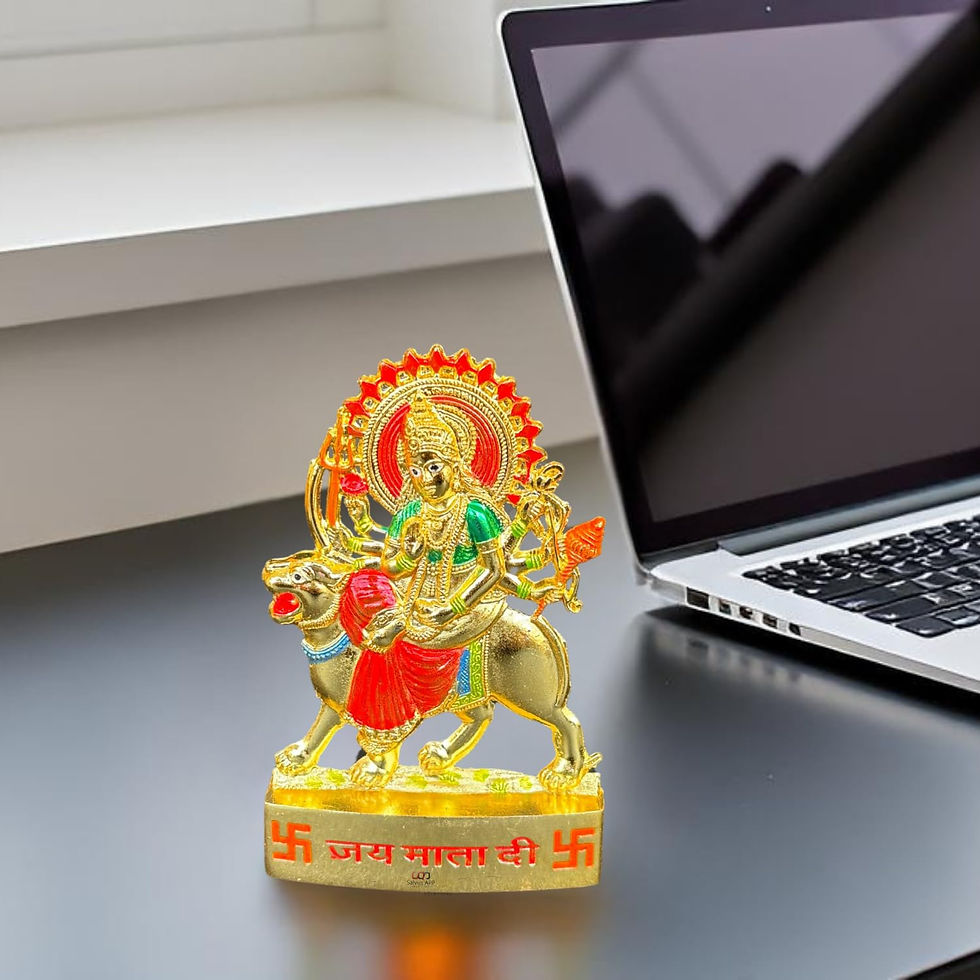 Thumbnail: Salvus APP SOLUTIONS Metal Handmade MATA Durga Statue (3x4.5 Inch)