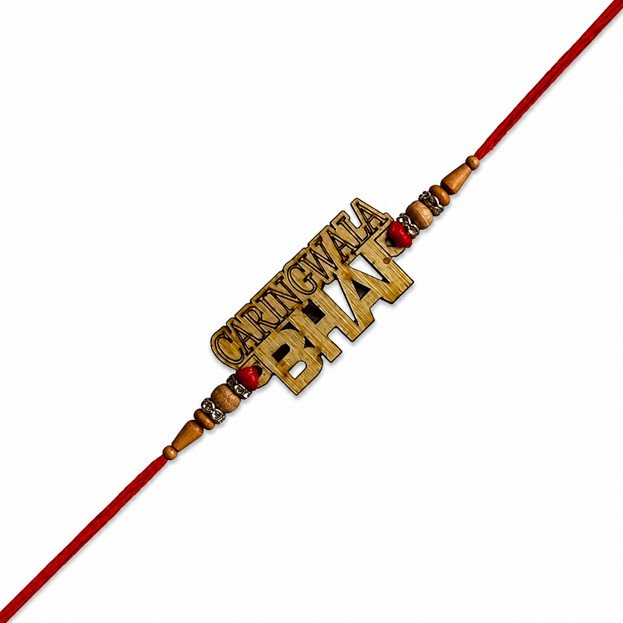 Wooden “Caringwala Bhai” Rakhi (1 Pcs)