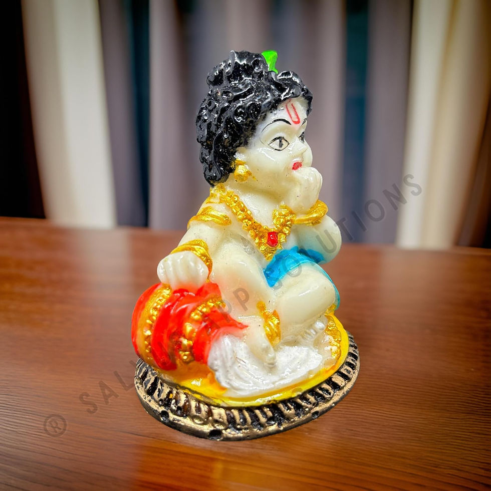 Thumbnail: Salvus APP SOLUTIONS Marble Makhan Chor Laddu Gopal (Multicolor, 3 INCH)