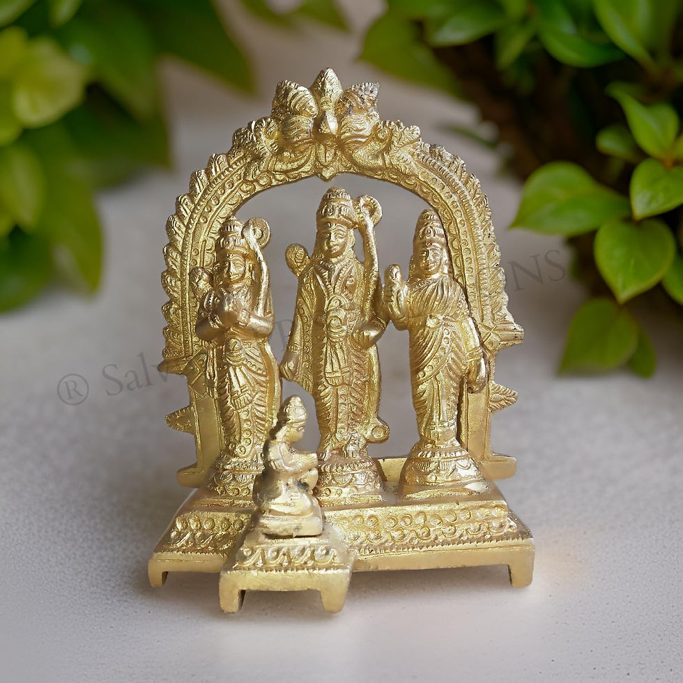Thumbnail: Sacred Brass Ram Darbar Statue (Golden_4x5 Inch)