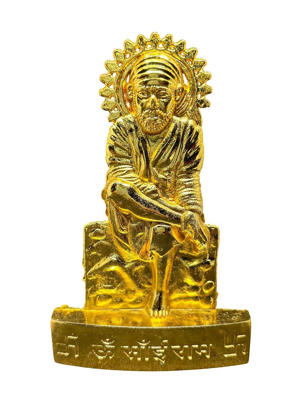 Thumbnail: Salvus APP SOLUTIONS  Metal Sai Baba Idol/Murti for Pooja (Golden_10 x 2 cm)