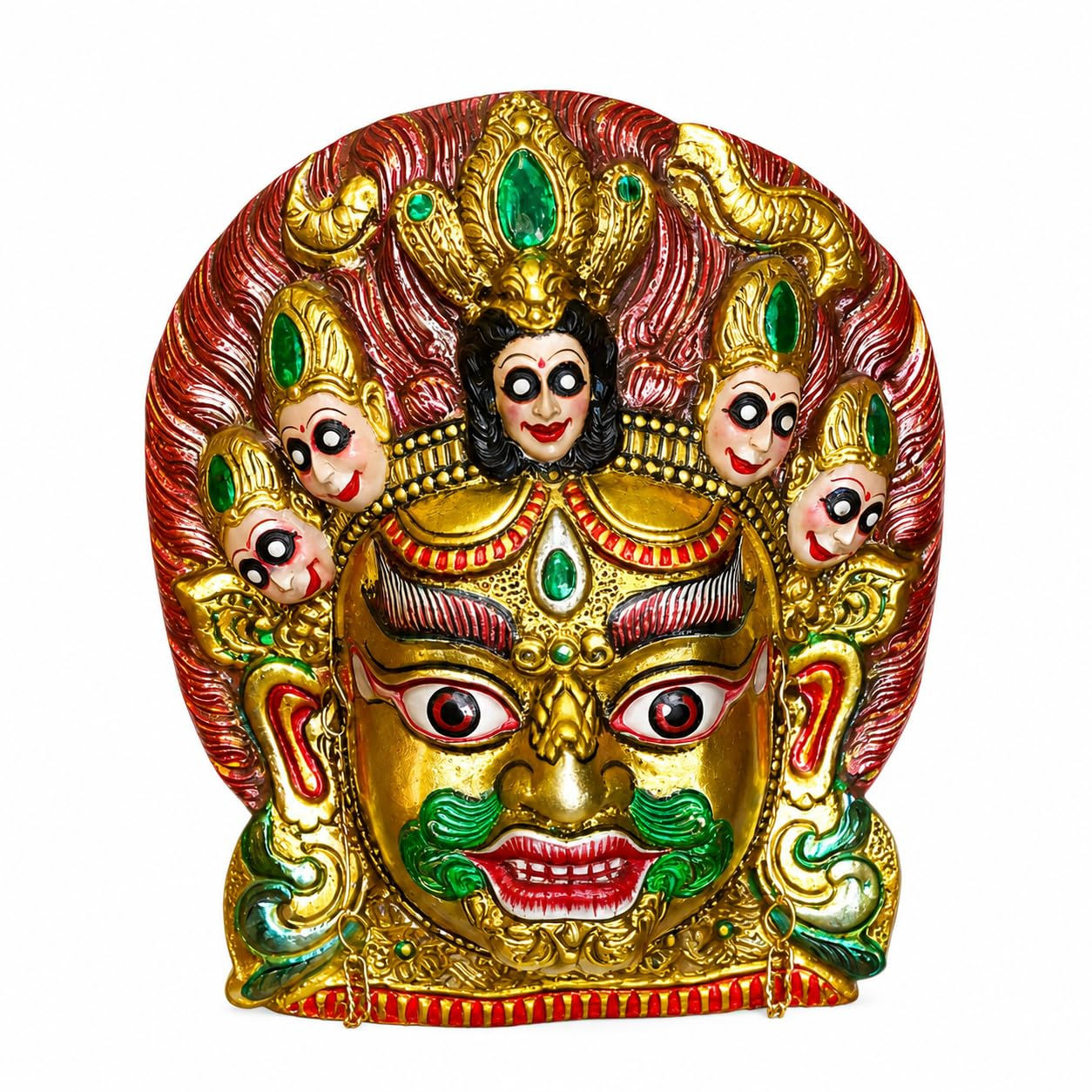 Wall Hanging Metal Mahakal Nazar Battu (Multi_4x4.5 INCH)