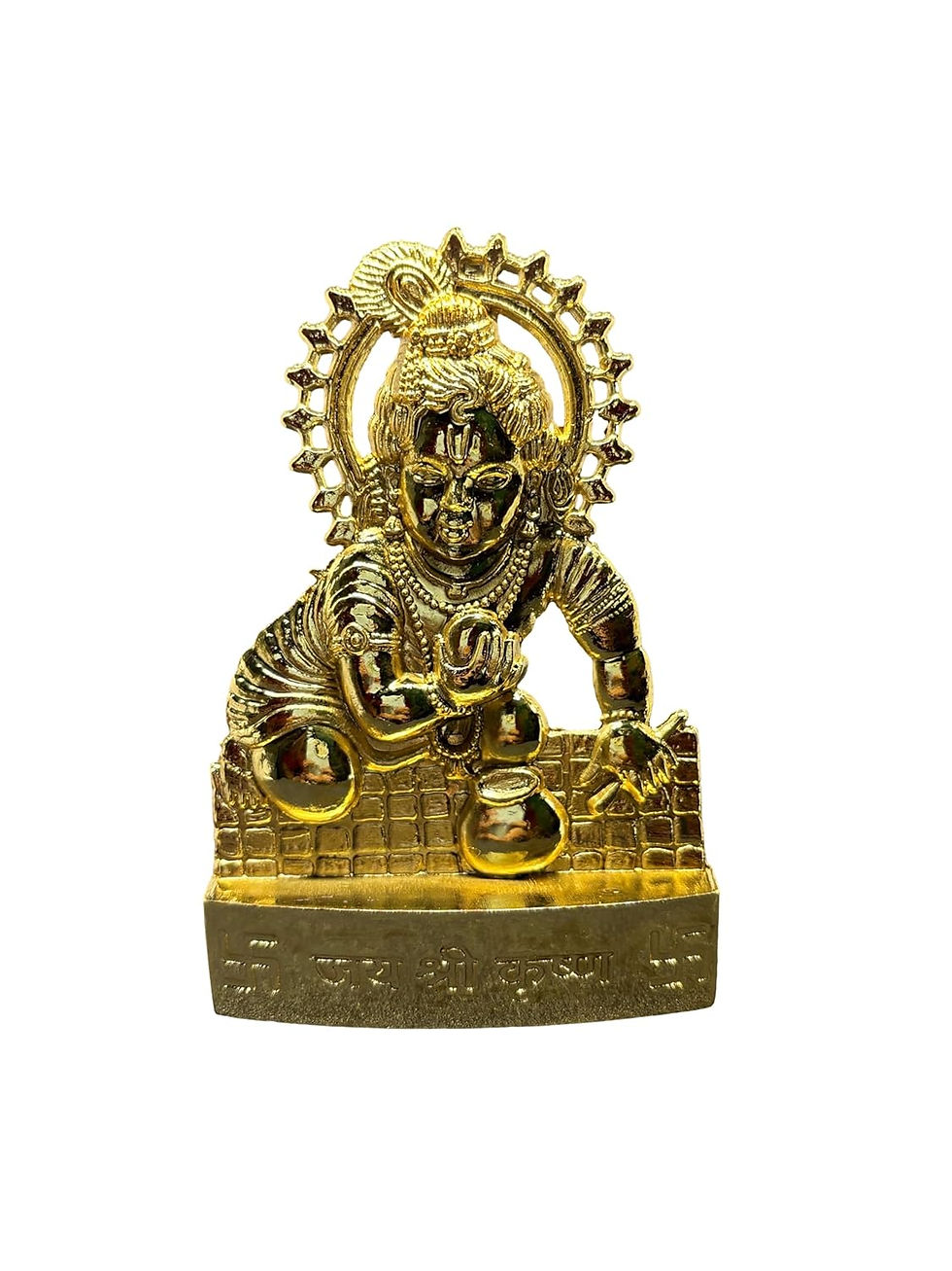 Thumbnail: Salvus APP SOLUTIONS Metal Laddu Gopal Lord Krishna Statue (Golden_3x4 Inch)