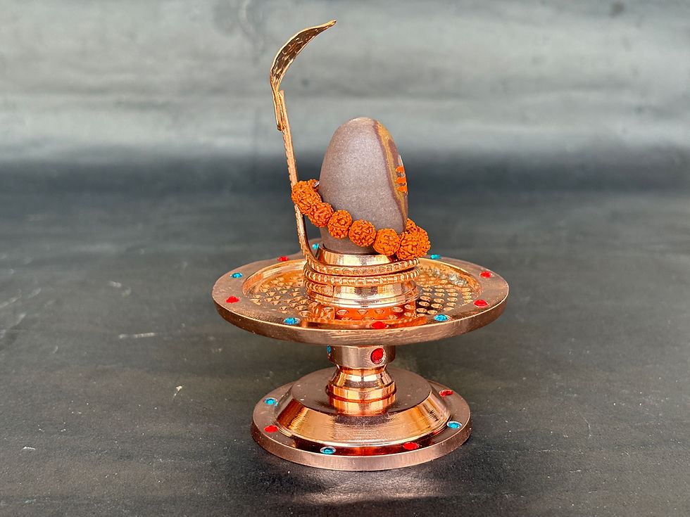 Thumbnail: Salvus APP SOLUTIONS Shivling with Naag and Small Rudraksha Mala (3.2x4 Inch)