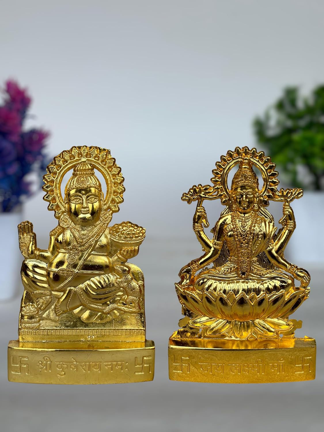 Salvus APP SOLUTIONS Metal Goddess Lakshmi & God Kuber Statue