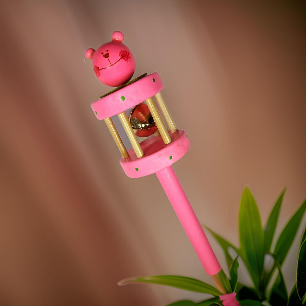 Thumbnail: Salvus App SOLUTIONS Pink Handcrafted Wooden Bell: A Delightful Musical Toy