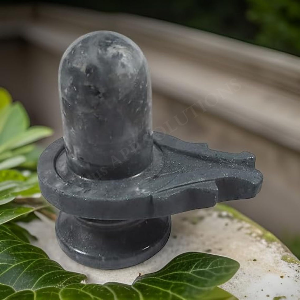 Thumbnail: Salvus APP SOLUTIONS Grey Marble Shivling/Shiva Pindi for Showpiece (7x6 Inch)
