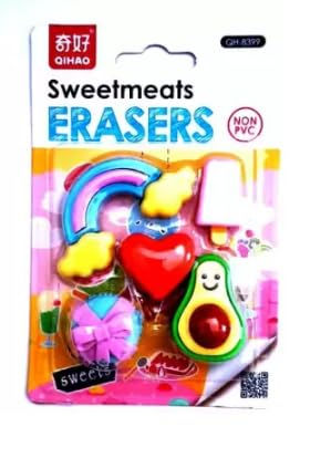 Thumbnail: Delightful Sweetmeats Eraser Set, Pack of 1 (Multicolor)