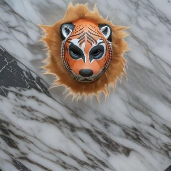 Thumbnail: Animal Face Mask with Elastic Holi Celebration (Orange & Brown_6x8 inch)