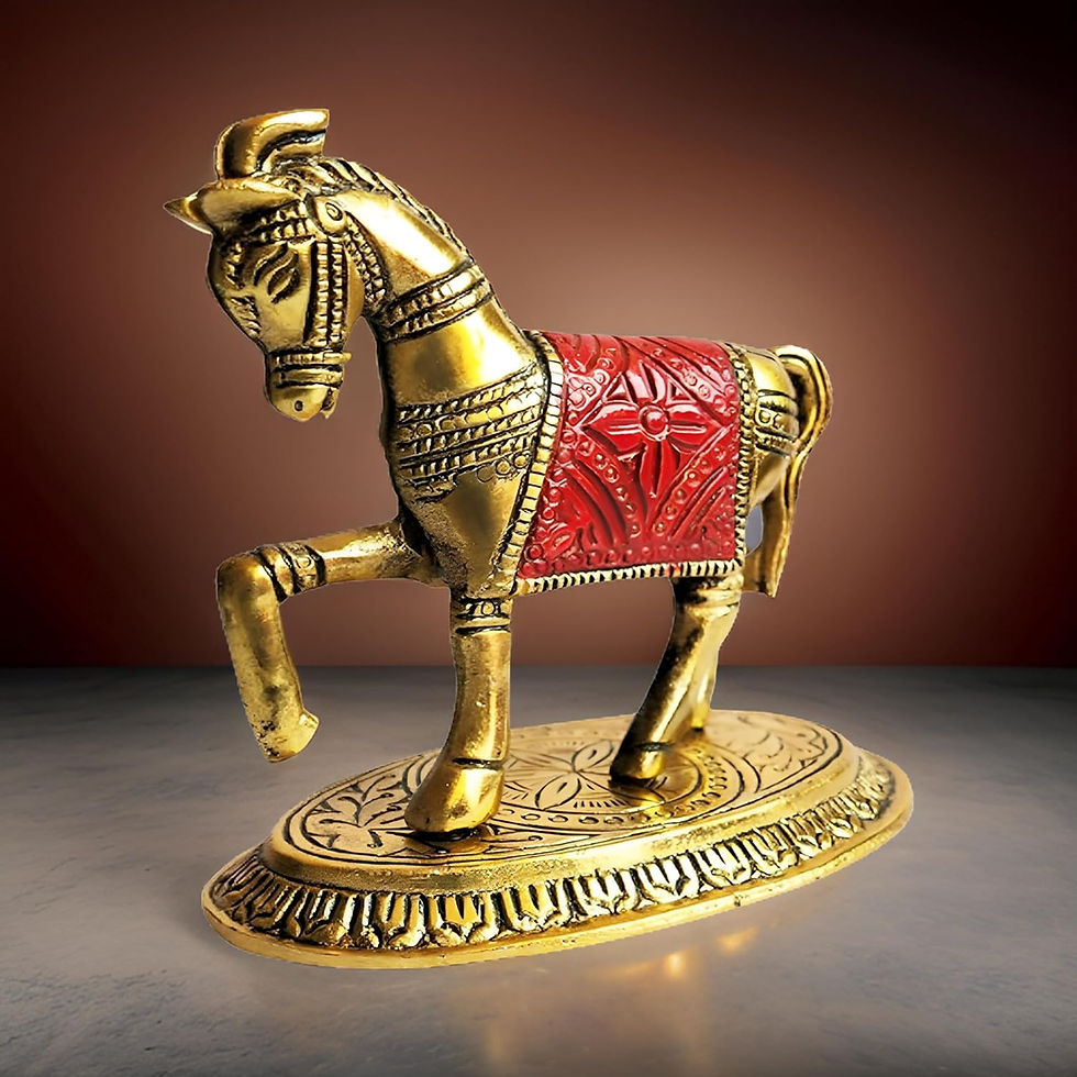 Thumbnail: Metal Red Horse, Vaastu Feng Shui Horse for Vastu Wealth, Income (4x4_Inch)