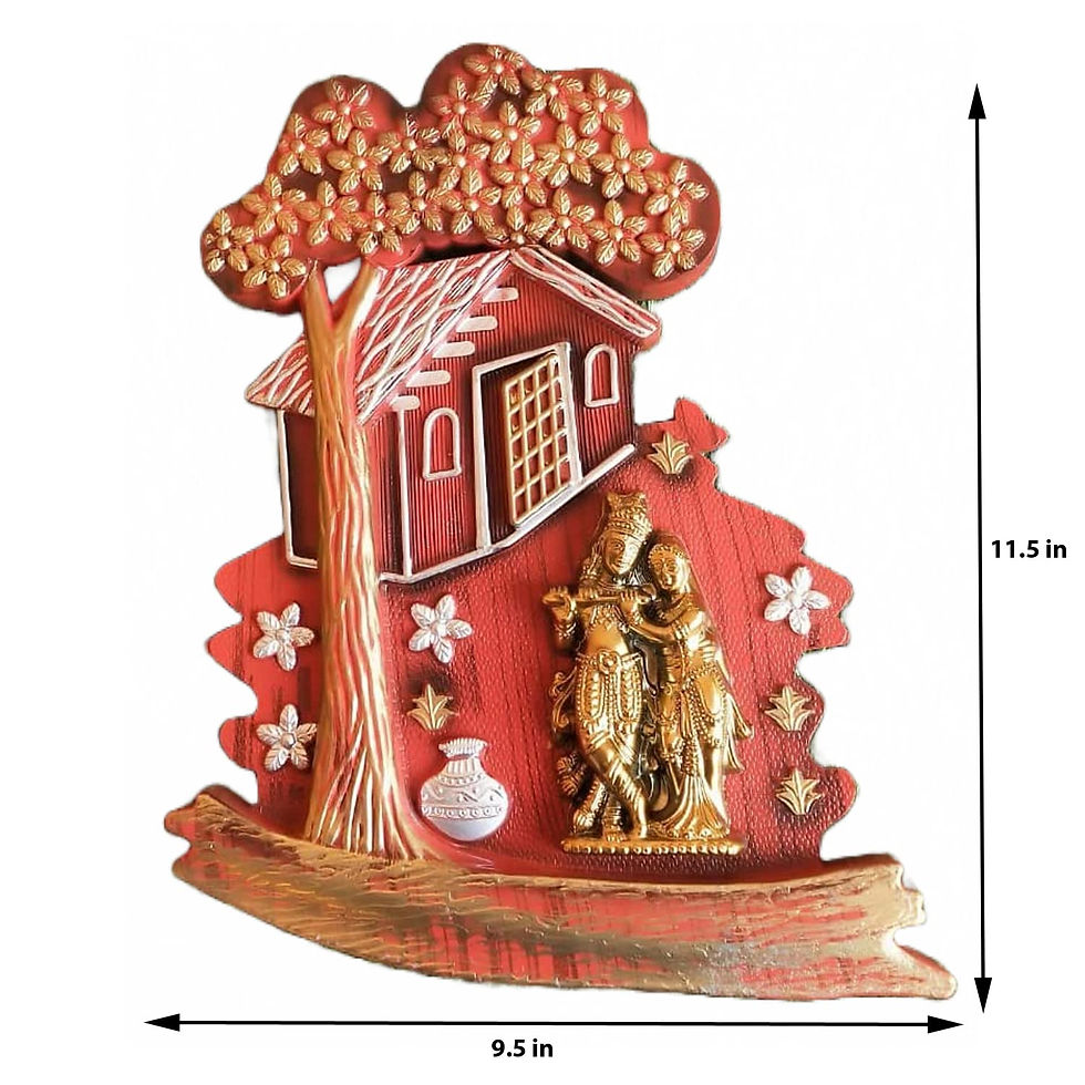 Thumbnail: Salvus APP SOLUTIONS Handmade Plastic Radha Krishna with Scenery (9.5x11.5 inch)