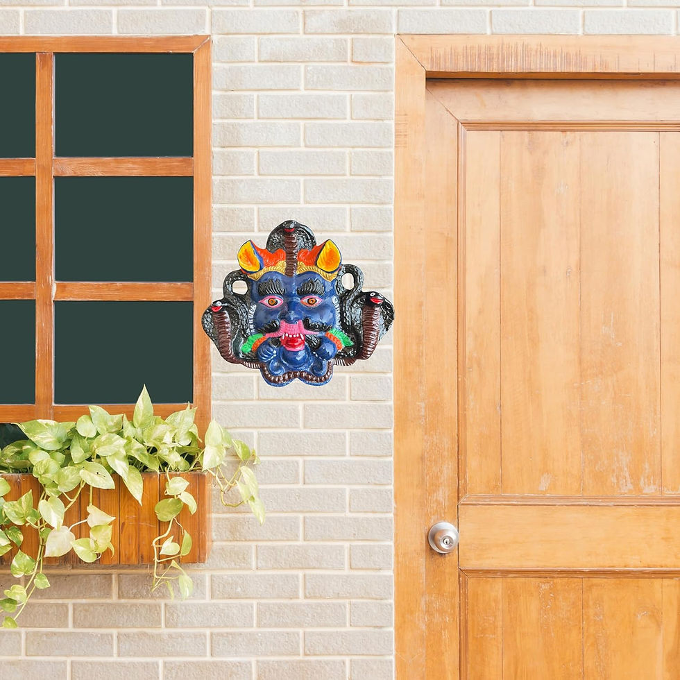 Thumbnail: Salvus App SOLUTIONS Metal Nazar Battu-Mahakal Wall Hanging (Multi_18.5x21 cm)