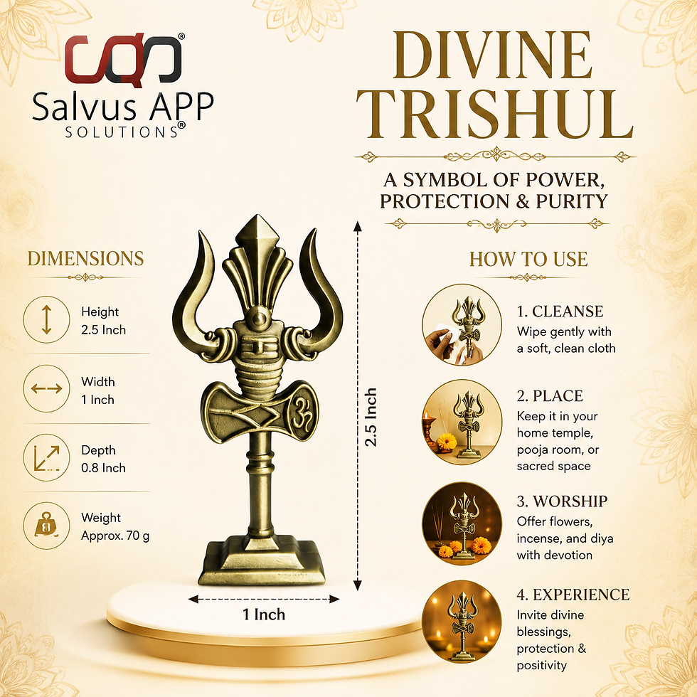 Thumbnail: Trishul Car Dashboard Ornament: (Metallic Color_1x2.5 Inch)