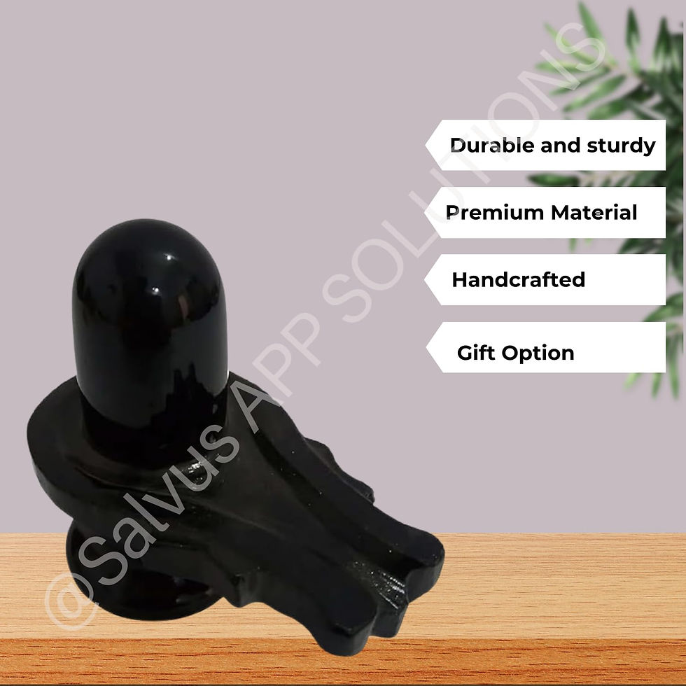 Thumbnail: Salvus App Solutions Hand Carved Black Marble Shivling/Shiva Pindi  (3.5 inches)