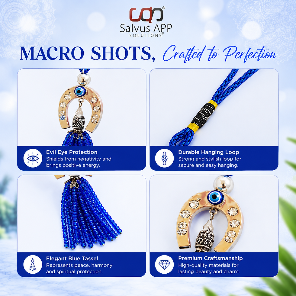 Thumbnail: Blue & Silver Color Ghode ki Naal Kavach for Car Hanging