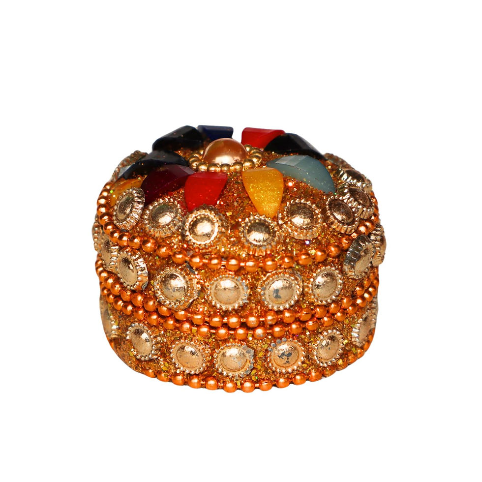 Thumbnail: Salvus APP SOLUTIONS Sindoor Dibbi - for Sacred Rituals (Golden_2 x 1.5 Inch)