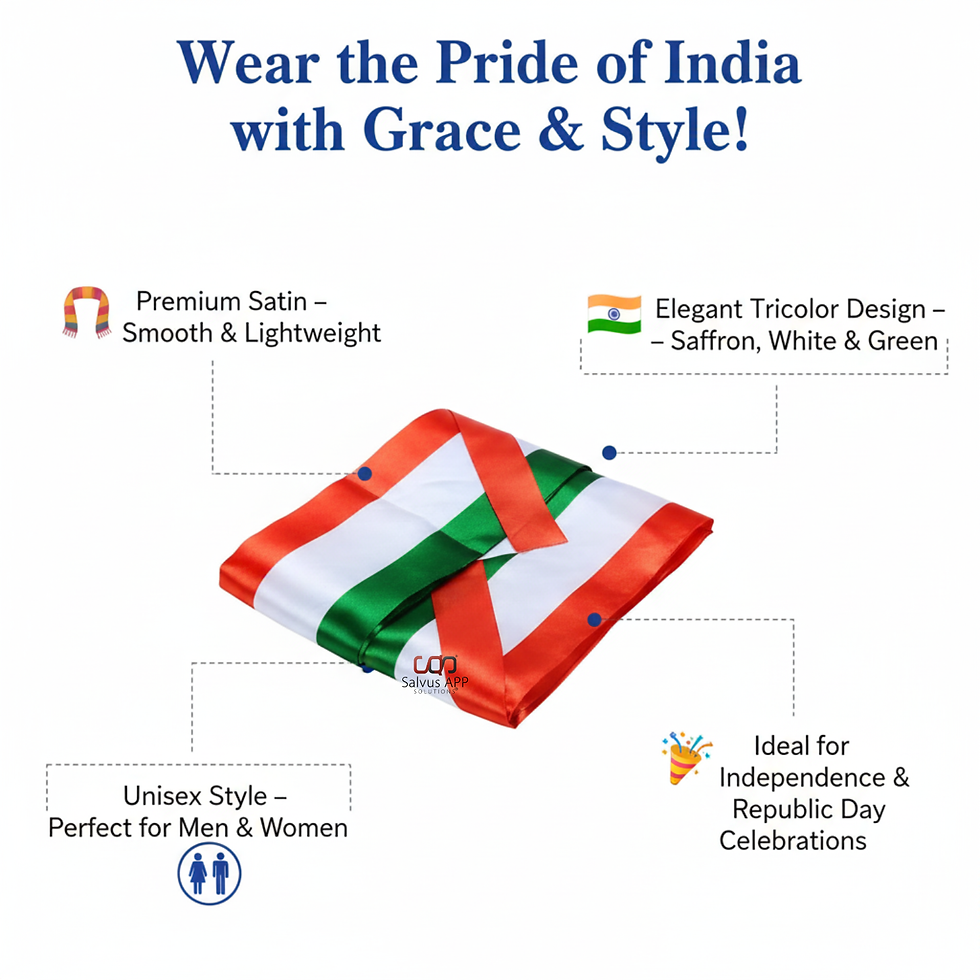 Thumbnail: Salvus APP SOLUTIONS Satin Flag Design & Color Scarf Unisex Dupatta, Pack of 1