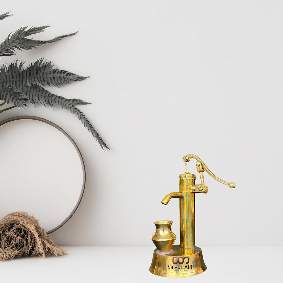 Thumbnail: Salvus APP SOLUTIONS Brass Hand Pump Nal Miniature Toy (Golden, 5 inch)