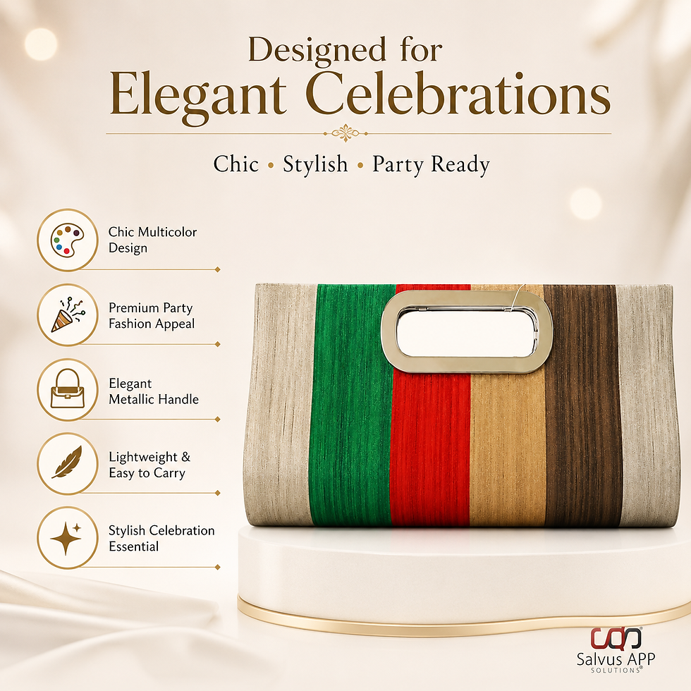 Thumbnail: Fashionable Multicolor Party Clutch Handbag Size 15x28x6 cm