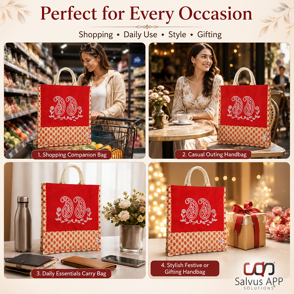 Thumbnail: Carry Design Red Jute Handheld and Shopping Handbag