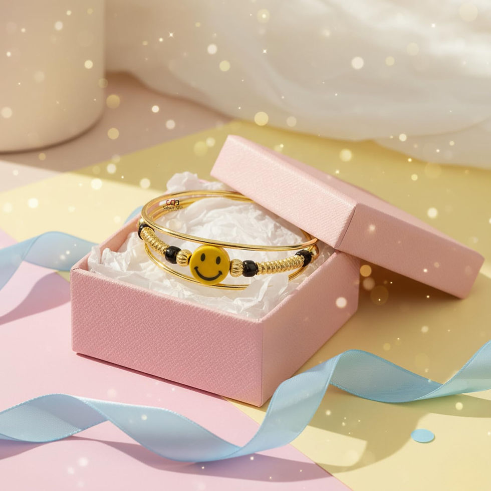 Thumbnail: Salvus APP SOLUTIONS Smiley Face Metal Kada for Kids